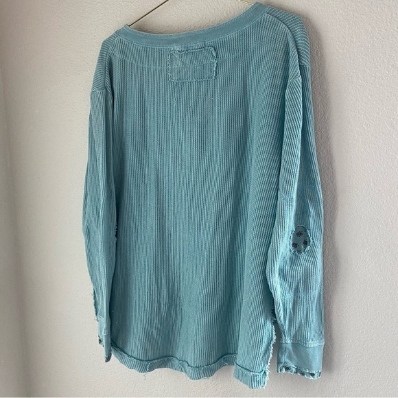 Free People Fall For You Thermal Henley Aspen Sky Size XS - Picture 5 of 8